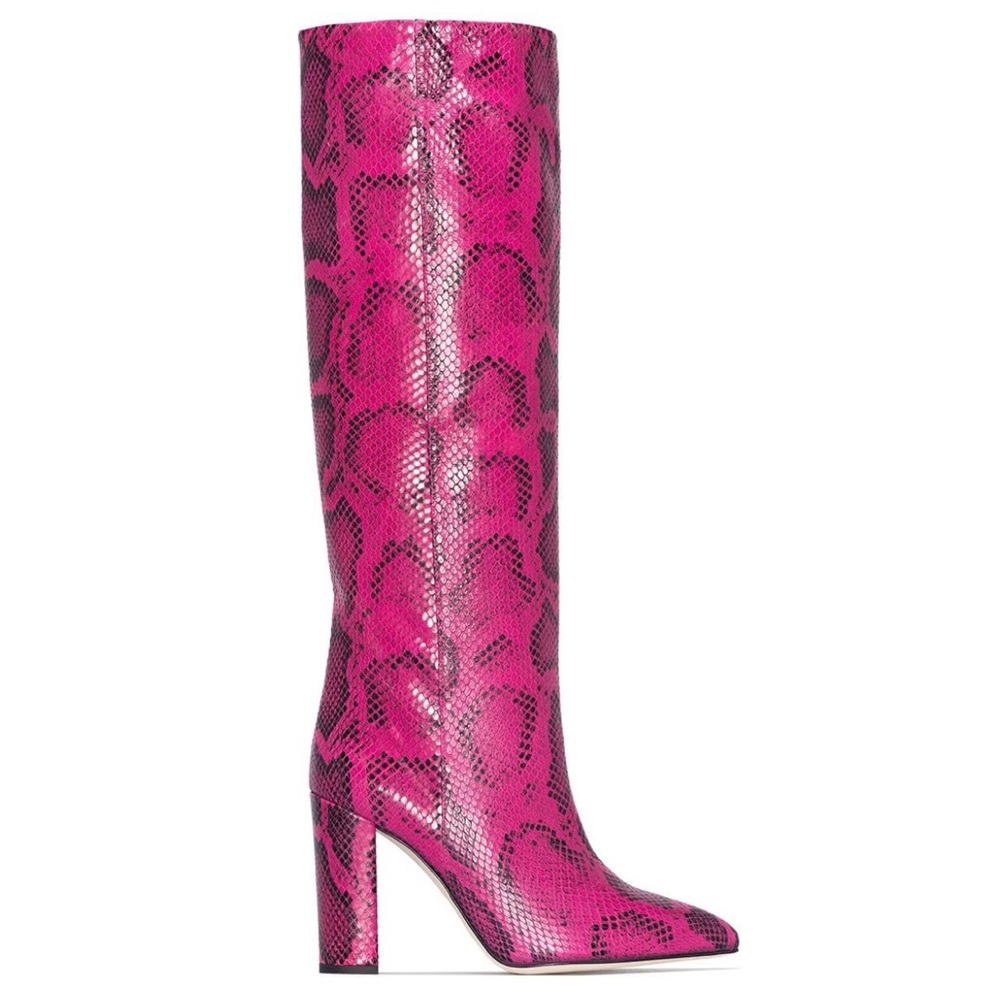 Paris Texas python knee high boots